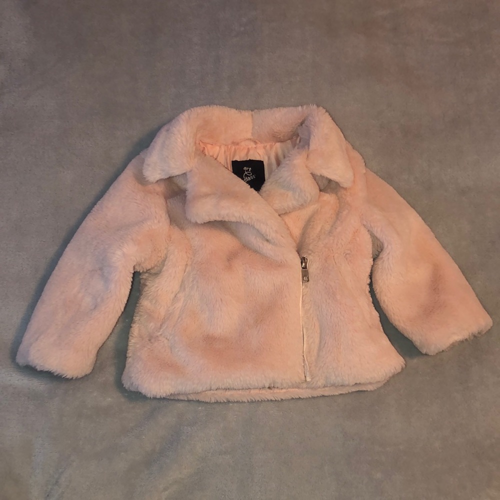 Plush Pink Moto Jacket. SO SOFT! 12M.